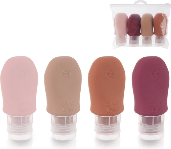 Sticluțe de voiaj din silicon cu ventuze în husă, set de 5 piese