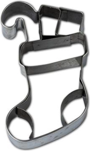 Formă de tăiat prăjituri – șosetă, 7–8 cm, argintie