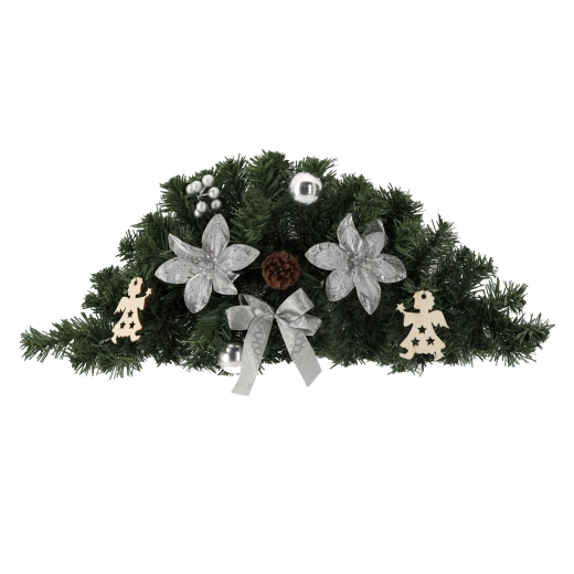Decorațiune de Crăciun suspendată 60 cm – argintie