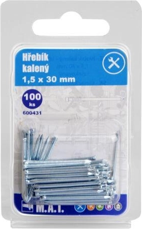 Cuie călite zincate 30 × 1,5 mm (100 buc.)