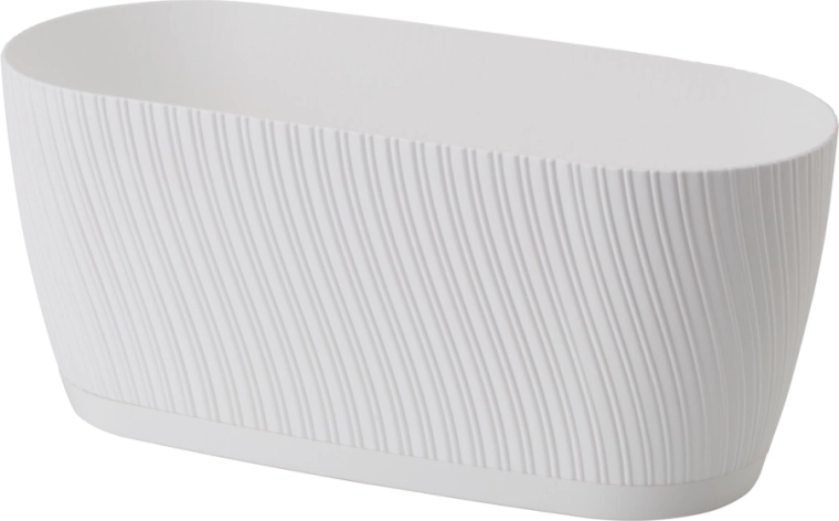 Jardinieră MIKA 27 cm ECO Recycled cu suport – alb