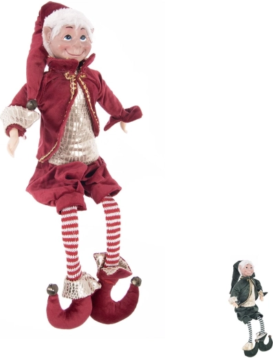 Elf decorativ din polirășină, șezând, 72 cm