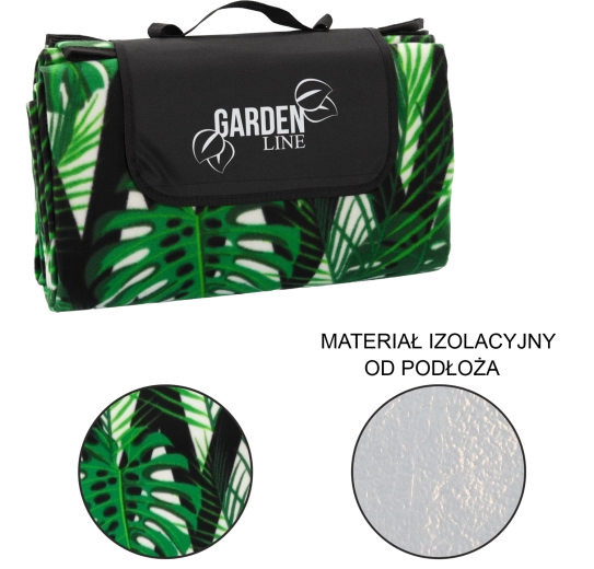 Pătură de picnic 200 × 200 cm cu strat inferior izolant Monstera