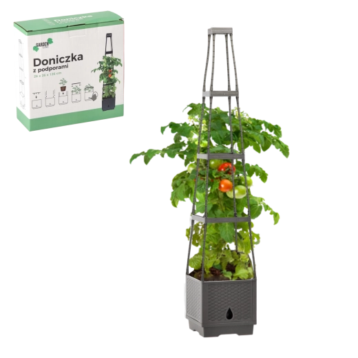 Ghiveci cu suporți 26 × 26 × 126 cm