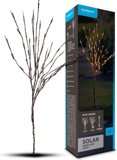 Lampă LED solară de grădină Modee pe țăruș, 110 cm