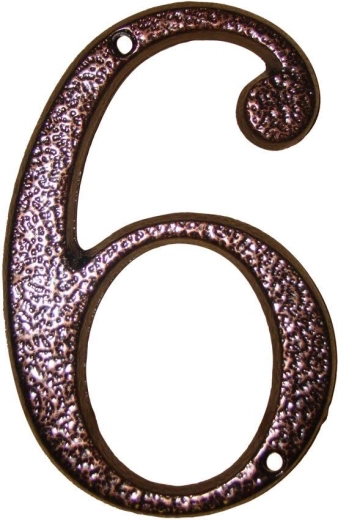 Număr de casă 6, maro, zinc