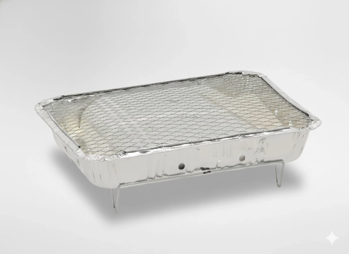 Grătar de unică folosință din aluminiu pe cărbune 31 × 24 × 5 cm