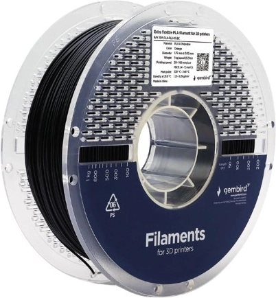 Filament PLA extra flexibil, 1,75 mm, 1 kg, negru