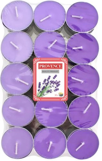 Lumânări parfumate tip pastilă Provence cu parfum de lavandă, 30 buc.