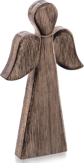 Figurină de Crăciun din lemn de înger din lemn de mango 24 cm