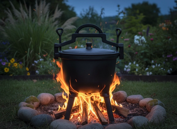 Trepied stabil pentru gătit deasupra focului