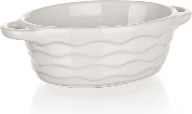 Formă ovală pentru gratinat din ceramică 15 × 9 cm Culinaria albă