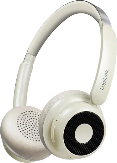 Căști on-ear wireless cu microfon LOGILINK AuraSolo, Bluetooth 6.0, ANC, maro