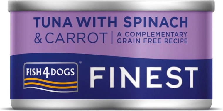 Conservă pentru câini ton cu morcov și spanac 85 g