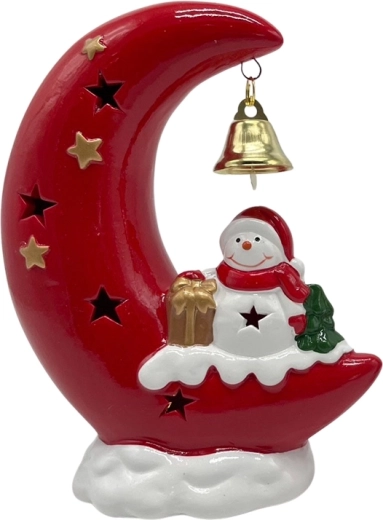 Om de zăpadă ceramic pe Lună cu iluminare LED