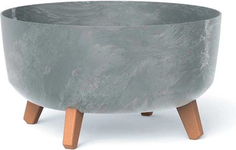 Ghiveci Prosperplast Gracia Low cu efect de beton 38 cm, gri
