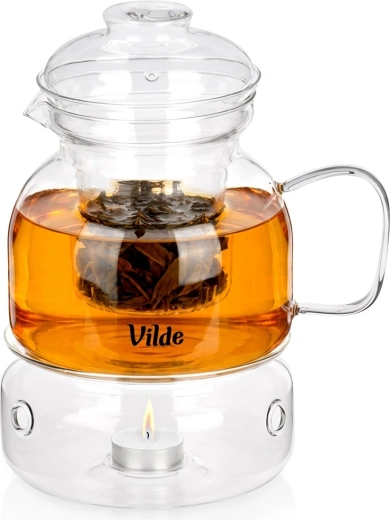 Ceainic din sticlă cu filtru și încălzitor 1,5 l Vilde