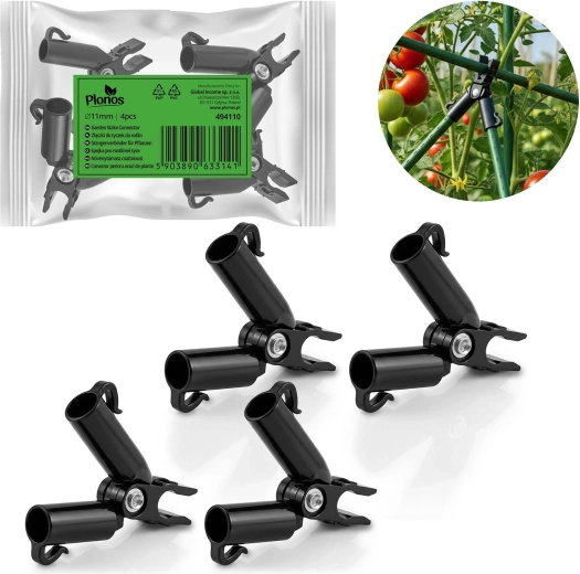 Cuplaje suspendate tip A pentru bețe de 11 mm, 4 buc – negre