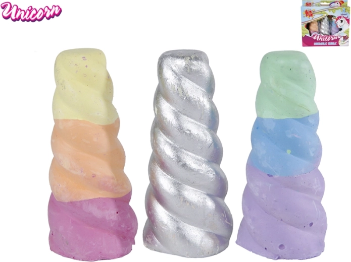 Crete colorate pentru trotuar în formă de corn de unicorn, set de 3 bucăți