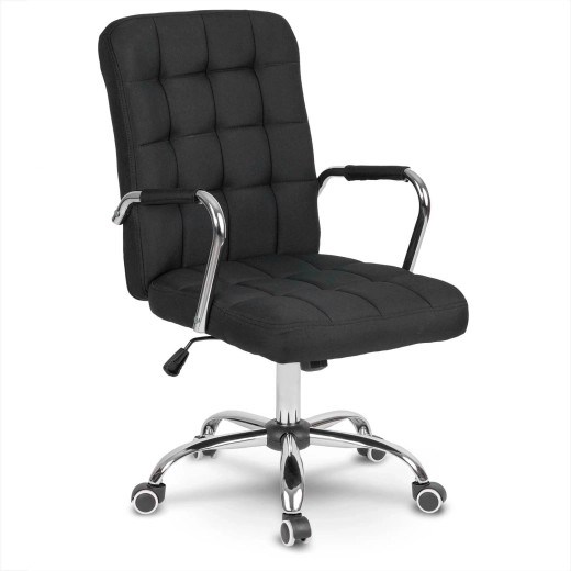 Fotoliu de birou din material textil Benton, negru