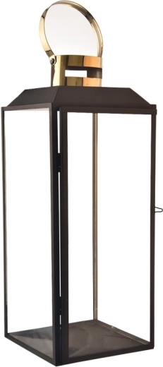 Lanternă decorativă din metal negru-auriu 34 cm