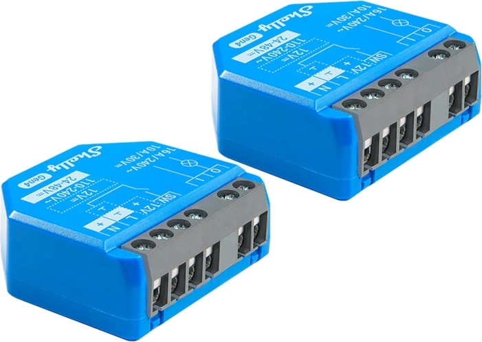 Set de 2 relee inteligente Shelly 1 Gen4 cu suport Zigbee și Matter