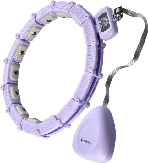 Cerc hula hoop de masaj cu greutate și contor HMS, mov
