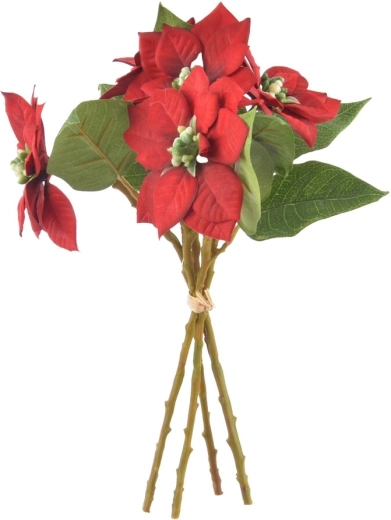 Stea de Crăciun artificială în buchet 30 cm roșie