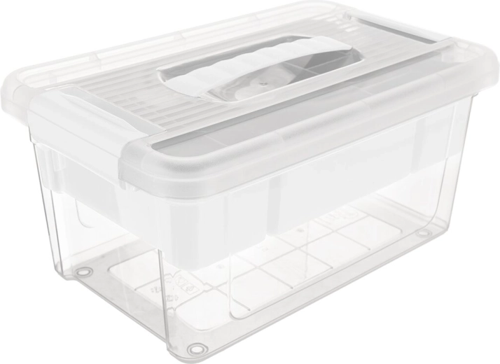 Cutie de depozitare Multi Stormax dreptunghiulară 5 l cu inserție, albă