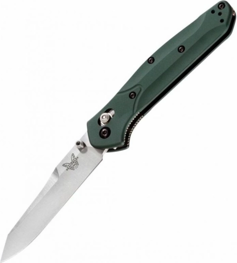 Benchmade 940 Osborne cu vârf reverse tanto, cuțit pliabil 8,6 cm, aluminiu verde
