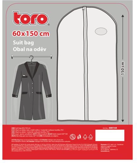 Husă de protecție pentru costum 150 × 60 cm din material netesut