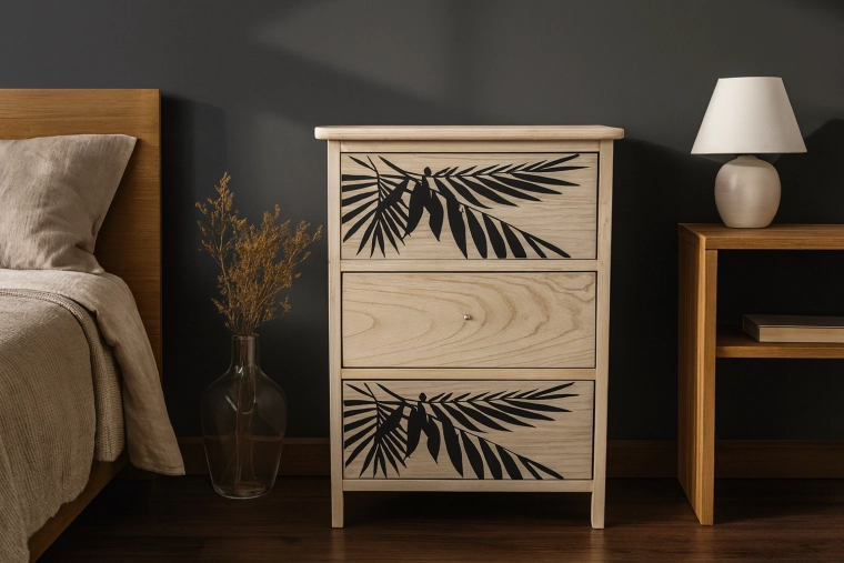 Motiv decorativ cu frunze și structură complet asamblată