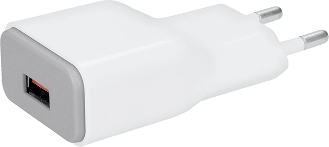 Adaptor de încărcare USB Solight cu încărcare rapidă Qualcomm (1× USB-A), alb-gri