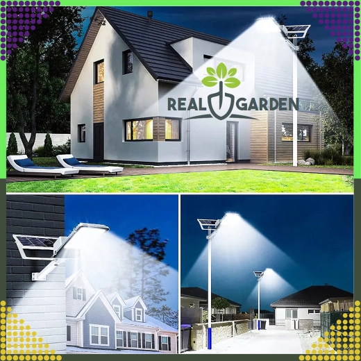 Lampă solară de grădină pe stâlp 200 W, panou stradal, 247 LED-uri