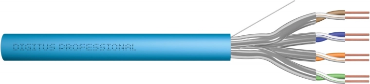 Cablu de date pentru instalații, cat. 6A U/FTP, LSOH, AWG 23/1, 50 m, albastru deschis