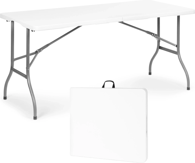 Masă pliabilă de grădină pentru catering MultiGarden 153 × 70 cm – Alb
