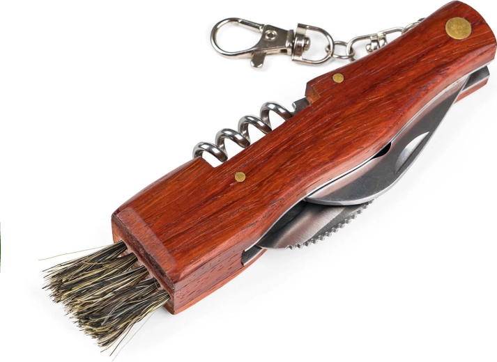 Cuțit pentru culegători de ciuperci AKCENT cu pensulă, pliabil din inox 7 cm