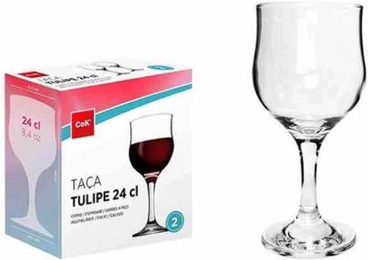 Set de pahare pentru vin roșu Tulipe 240 ml (2 buc.)