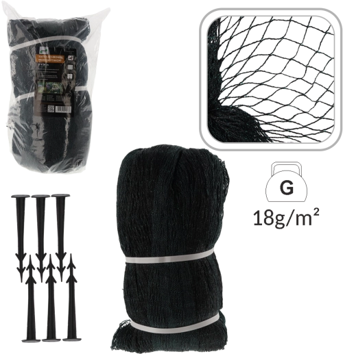 Plasă de protecție împotriva păsărilor 8 × 14 m, 18 g/m² + 16 săgeți din plastic