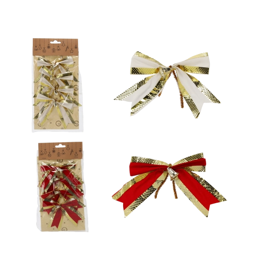 Set de funde de Crăciun 10 cm roșu‑auriu (4 buc.)