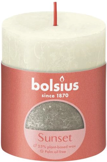 Lumânare rustică 80 × 68 mm soft pearl/champagne