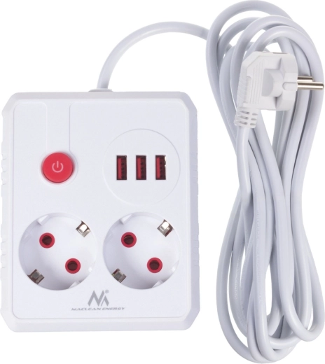 Două prize + trei USB într-un singur corp