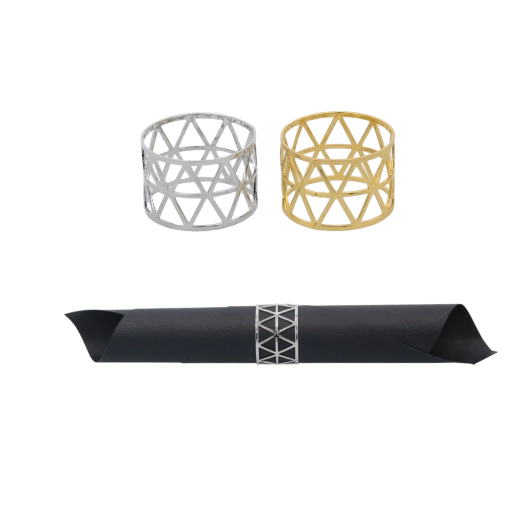 Set de inele pentru șervețele în culori aurii și argintii, 4 bucăți