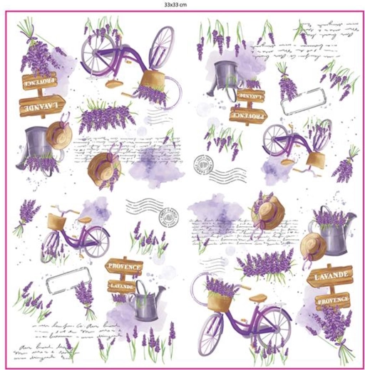 Șervețele de hârtie Lavandă, 3 straturi, 33 × 33 cm