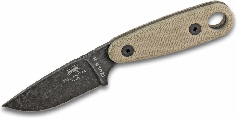 ESEE Izula II cuțit fix negru cu mâner din micarta și teacă