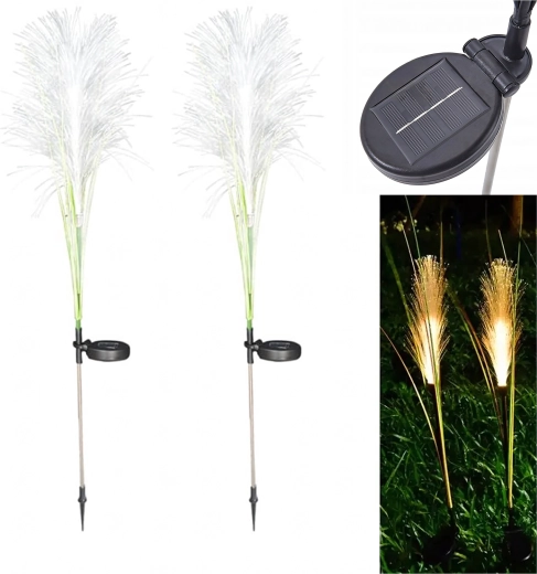 Lămpi solare de grădină tip iarbă pampas, set 2 buc, 85 cm