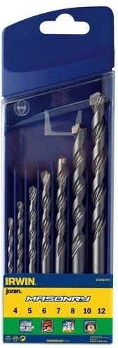 Set de burghie pentru zidărie IRWIN Masonry 4–12 mm, 7 piese