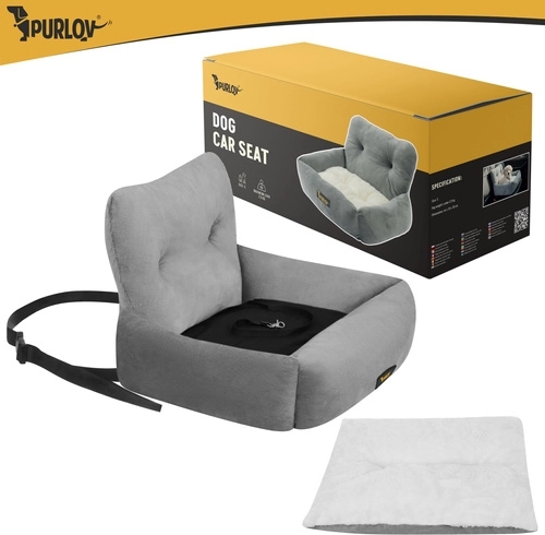 Scaun auto pentru câine și pisică Purlov mărimea S 44 × 35 × 30 cm gri