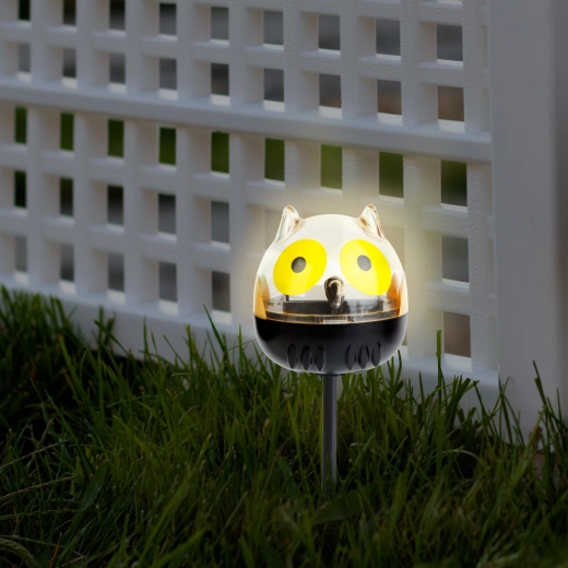 Lampă LED solară în formă de bufniță, cu lumină albă rece - 1 bucată