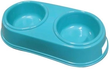 Castron dublu pentru câini 26,5 × 12,5 cm, plastic, mix de culori